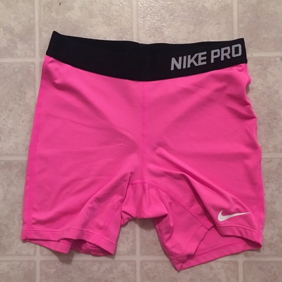 pink nike compression shorts